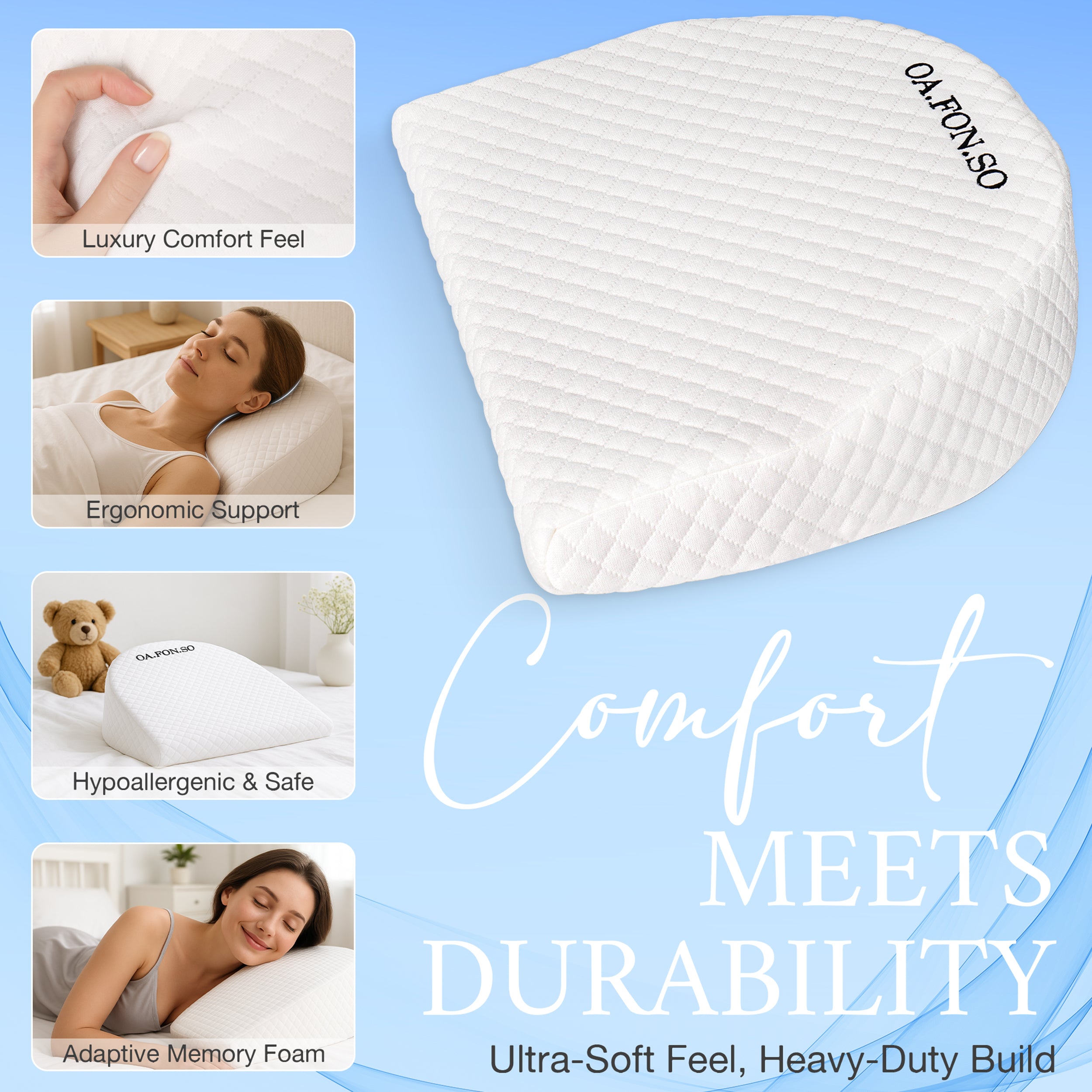 Pregnancy Wedge Incline with Removable Cover, Memory Foam Body Positioner for Acid Reflux and Respiratory Support