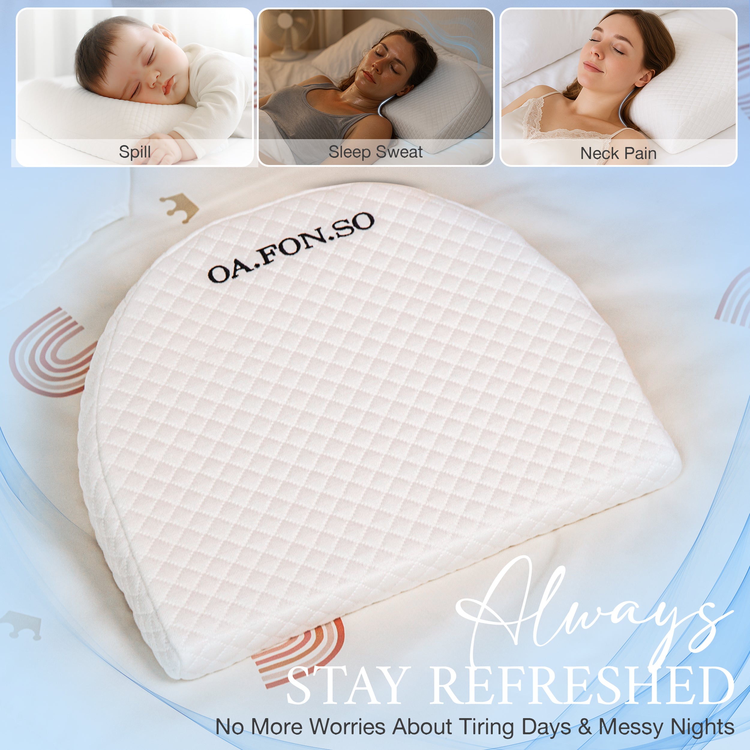 Pregnancy Wedge Incline with Removable Cover, Memory Foam Body Positioner for Acid Reflux and Respiratory Support